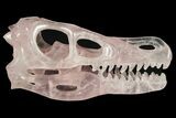 Carved Rose Quartz Dinosaur Skull - Roar! #227040-1